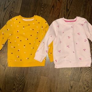 Girls fleece lined crew neck sweatshirt bundle
